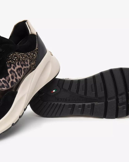 Nero Giardini E512864D Sneakers Donna in Suede, Pelle e Materiale Tecnico