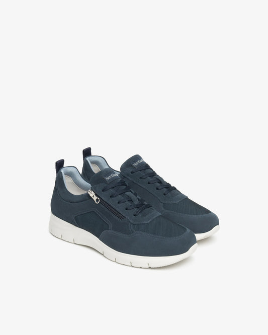 Nero Giardini E601091U Sneakers da uomo in pelle scamosciata e tela