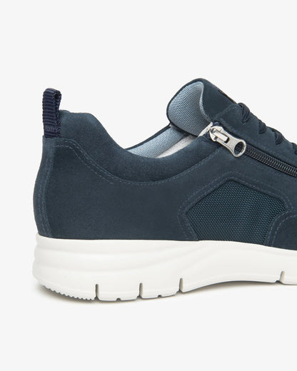 Nero Giardini E601091U Sneakers da uomo in pelle scamosciata e tela