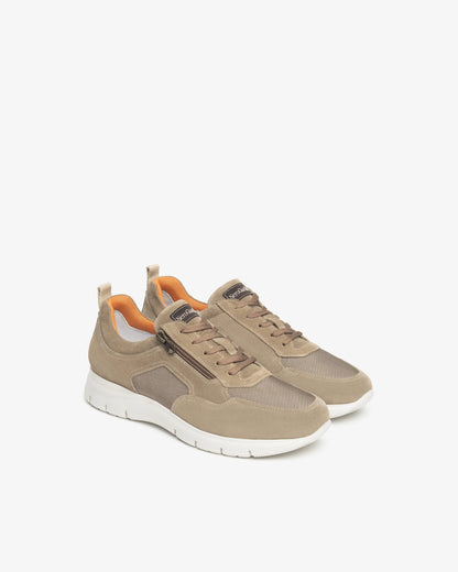 Nero Giardini E601091U Sneakers da uomo in pelle scamosciata e tela
