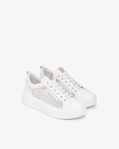 Nero Giardini E615292D Sneakers da donna in pelle, tela e materiali tecnici