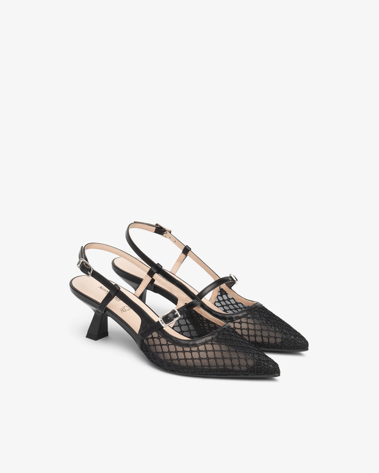 Nero Giardini E615473D Slingback in pelle e tessuto da donna