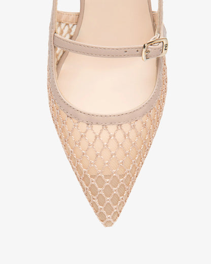 Nero Giardini E615473D Slingback in pelle e tessuto da donna