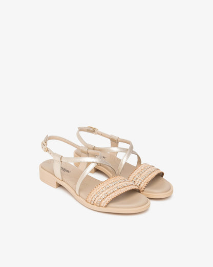 Nero Giardini E615900D Sandali Donna in Pelle e Tessuto