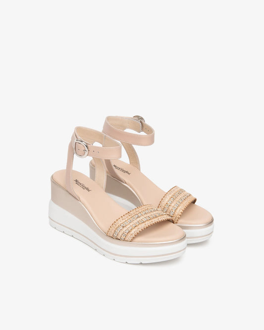 Nero Giardini E615960D Sandali Donna in Pelle e Tessuto