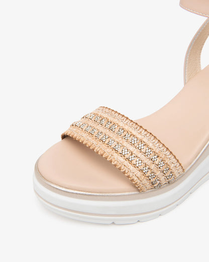 Nero Giardini E615960D Sandali Donna in Pelle e Tessuto
