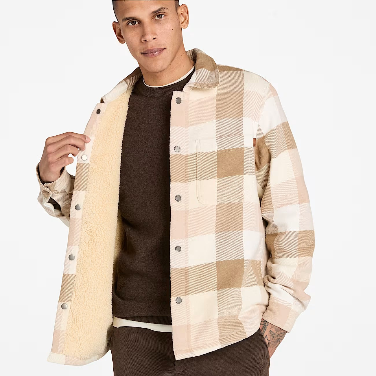 Timberland A44KB Overshirt con Fodera a Pelo Lungo da Uomo
