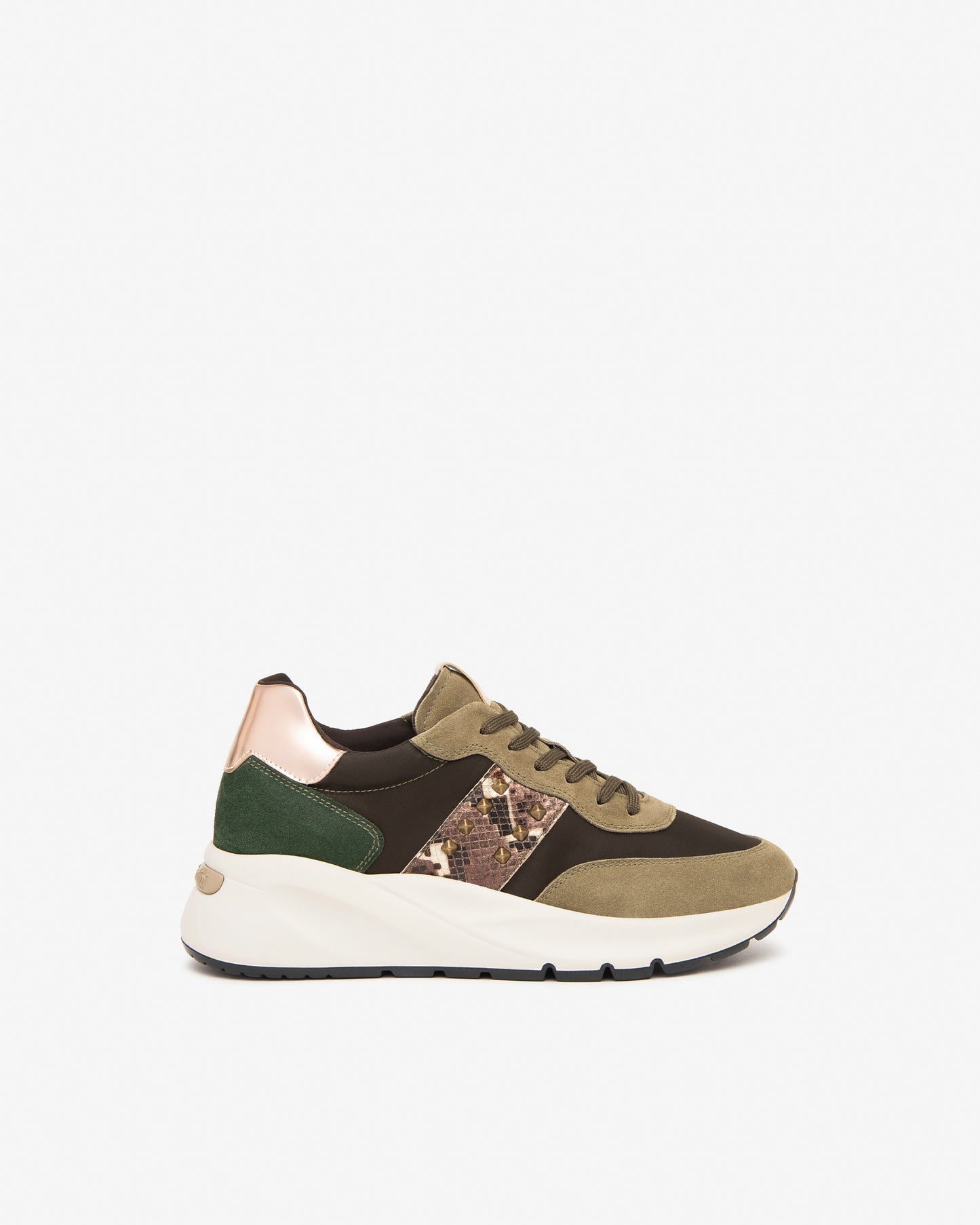 Nero Giardini I411527D Sneakers donna in camoscio, pelle e materiale tecnico stone