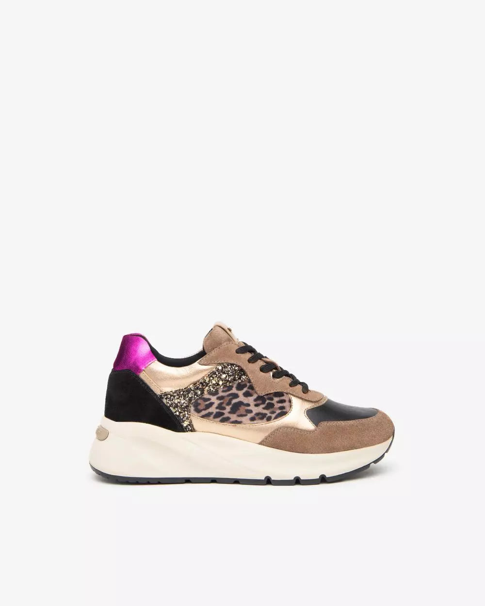 Nero Giardini I411531D Sneakers Donna in Pelle, Suede e Materiale Tecnico