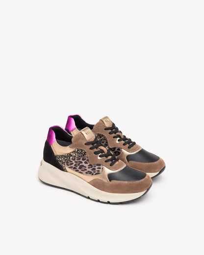 Nero Giardini I411531D Sneakers Donna in Pelle, Suede e Materiale Tecnico