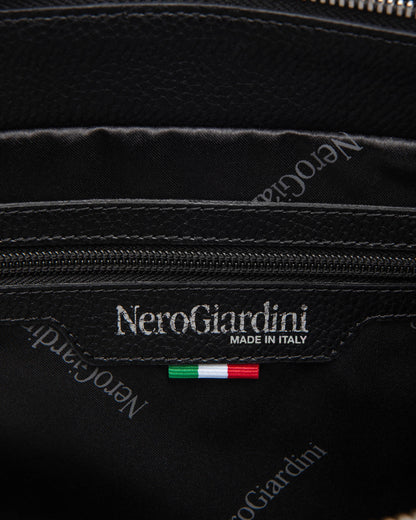 Nero Giardini I443832D Borsa a spalla da donna in materiale tecnico nero o ecrù