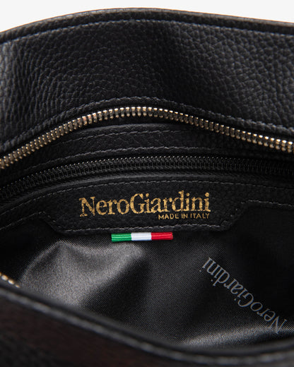 Nero Giardini I443854D Borsa a tracolla da donna in materiale tecnico nero