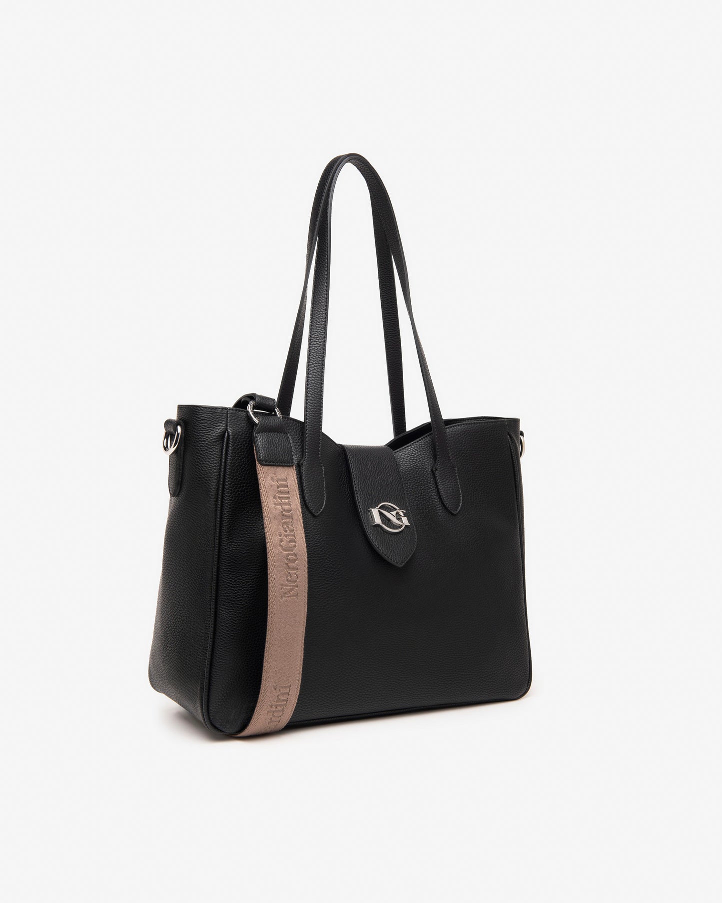 Nero Giardini I443860D Borsa tote da donna in materiale tecnico nero o cuoio