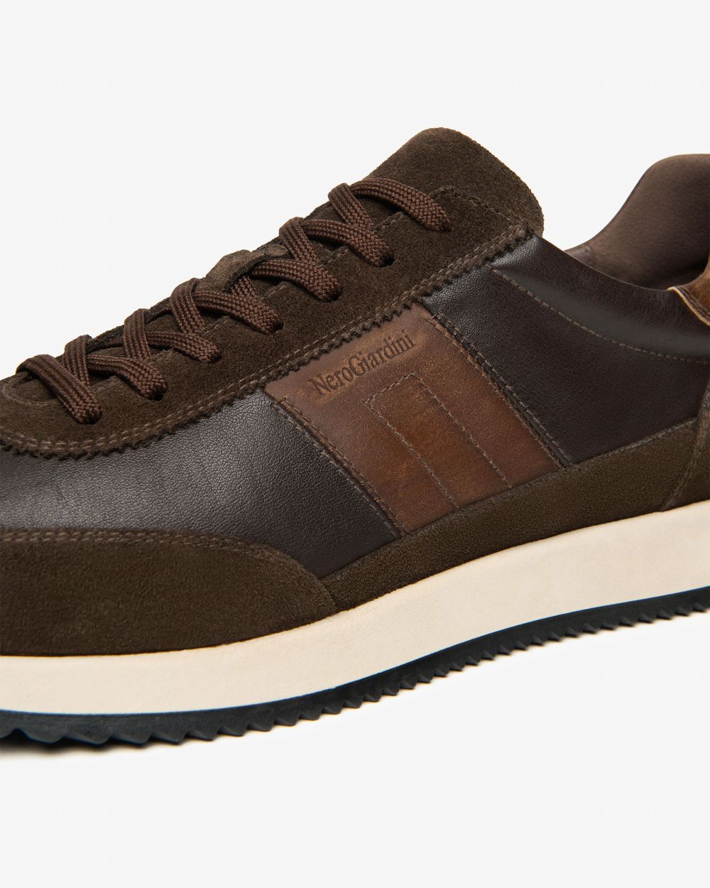 Nero Giardini I500901U Sneakers Uomo in Pelle e Camoscio