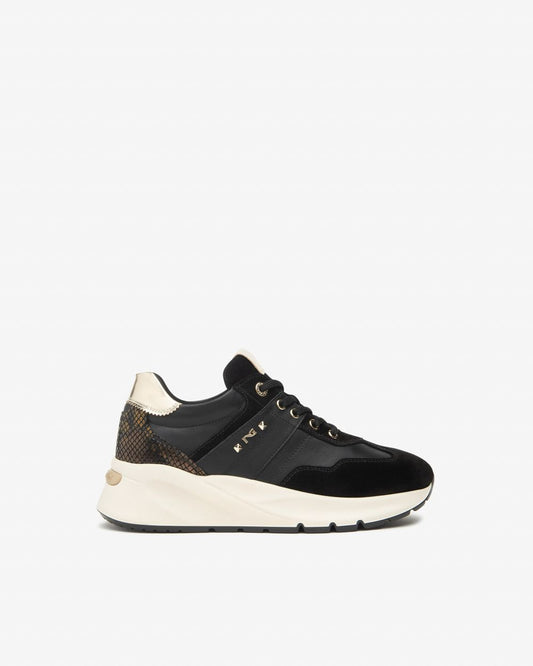 Nero Giardini I514065D Sneakers Donna in Suede, Pelle e Materiale Tecnico