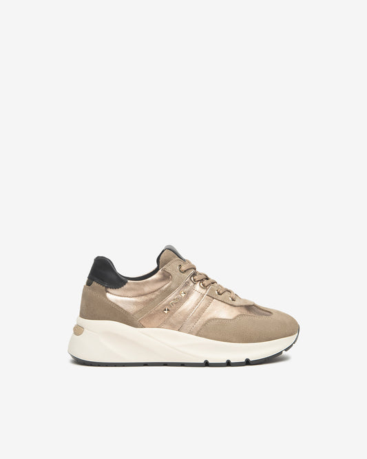 Nero Giardini I514066D Sneakers Donna in Suede, Pelle e Materiale Tecnico