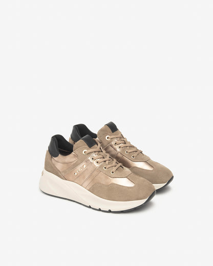 Nero Giardini I514066D Sneakers Donna in Suede, Pelle e Materiale Tecnico