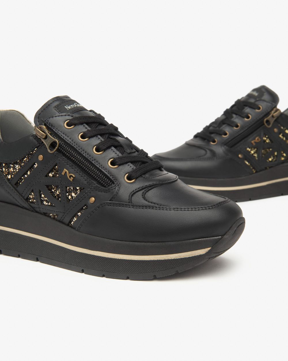Nero Giardini I514100D Sneakers Donna in Pelle e Materiale Tecnico