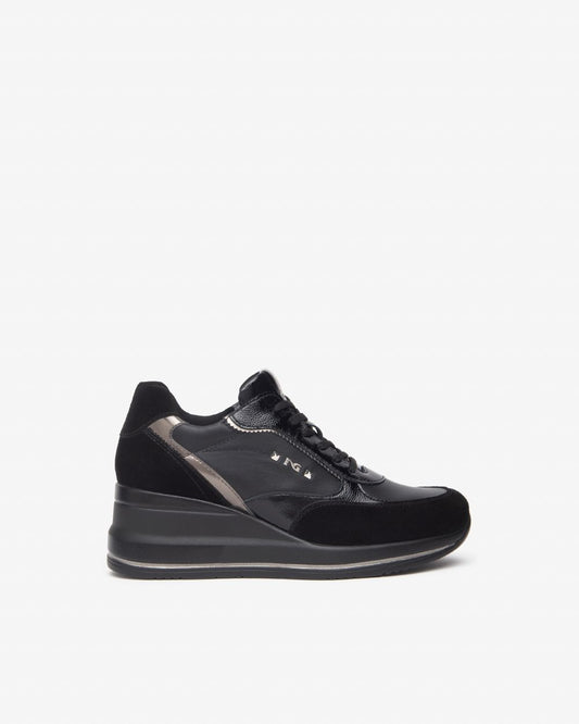 Nero Giardini I514130D Sneakers Donna in Suede,Vernice, Pelle e Materiale Tecnico