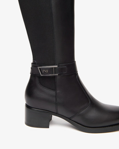 Nero Giardini I514643D Stivali Donna in Pelle e Tessuto