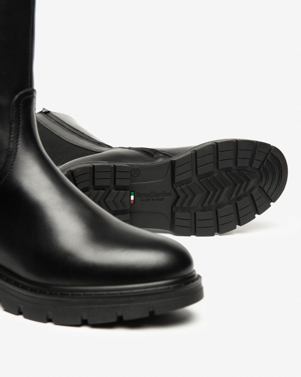 Nero Giardini I514765D Stivali Donna in Pelle e Tessuto