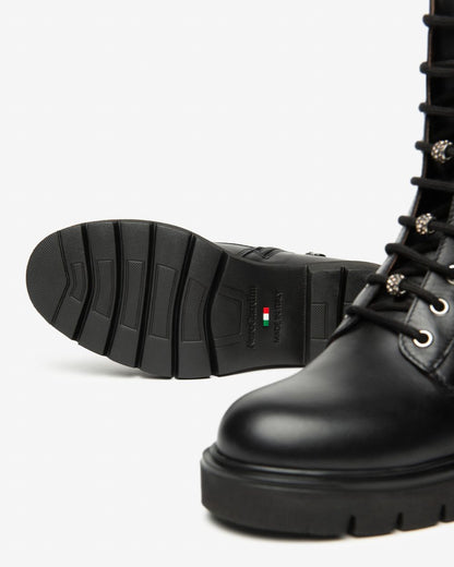 Nero Giardini I514810D Anfibi Donna in Pelle