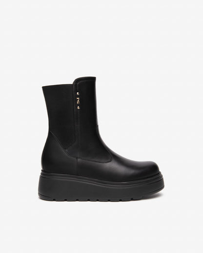 Nero Giardini I514901D Stivaletti Donna in Pelle e Tessuto