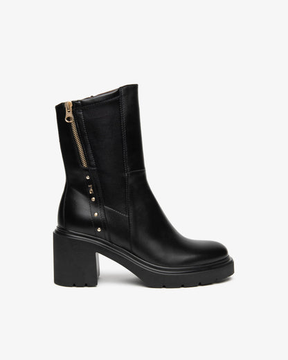 Nero Giardini I618086D Stivaletti da donna in pelle e tessuto tecnico