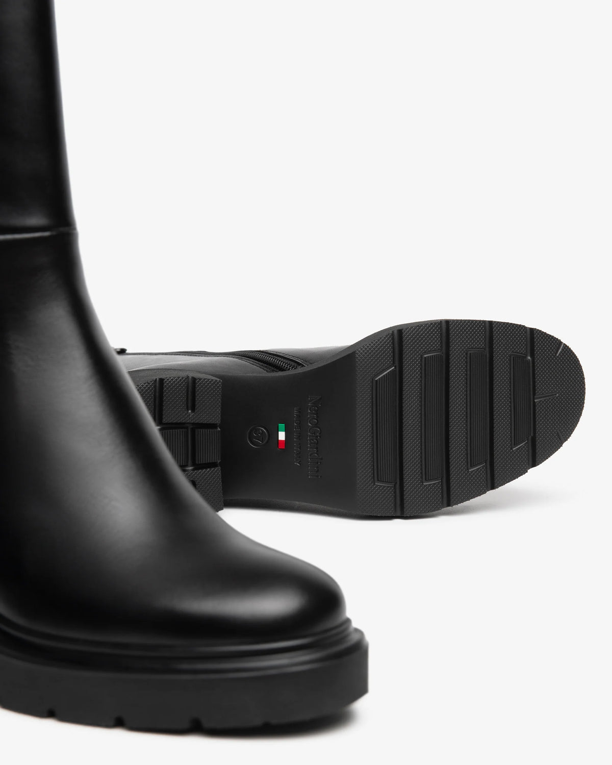 Nero Giardini I618086D Stivaletti da donna in pelle e tessuto tecnico