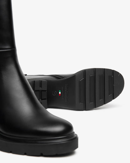 Nero Giardini I618086D Stivaletti da donna in pelle e tessuto tecnico