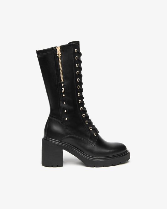 Nero Giardini I618087D Stivali da donna in pelle e tessuto tecnico