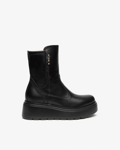 Nero Giardini I618110D Stivaletti da donna in pelle e tessuto tecnico