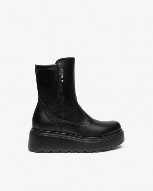 Nero Giardini I618110D Stivaletti da donna in pelle e tessuto tecnico
