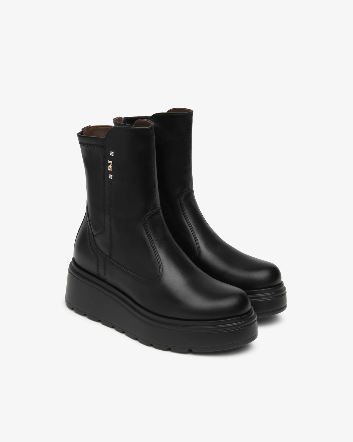 Nero Giardini I618110D Stivaletti da donna in pelle e tessuto tecnico
