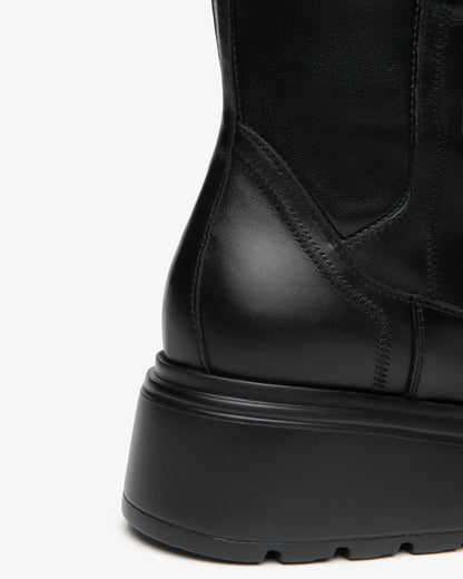 Nero Giardini I618110D Stivaletti da donna in pelle e tessuto tecnico