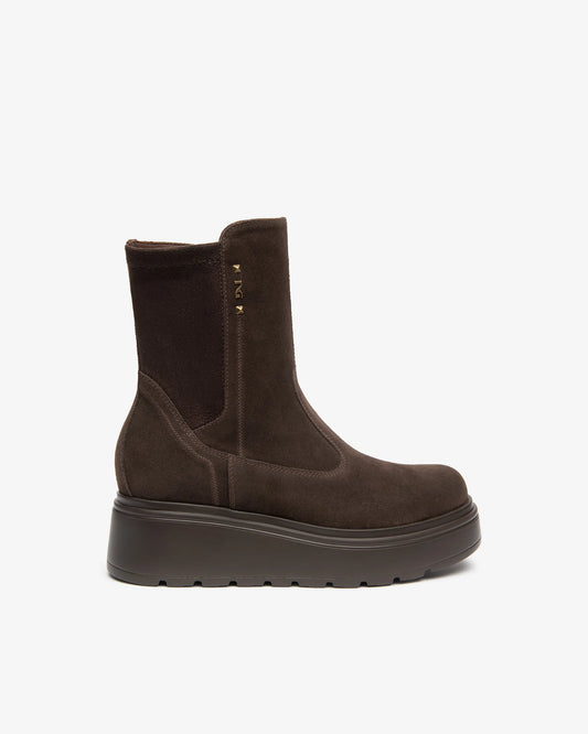 Nero Giardini I618111D Stivaletti da donna in pelle scamosciata e materiale tecnico