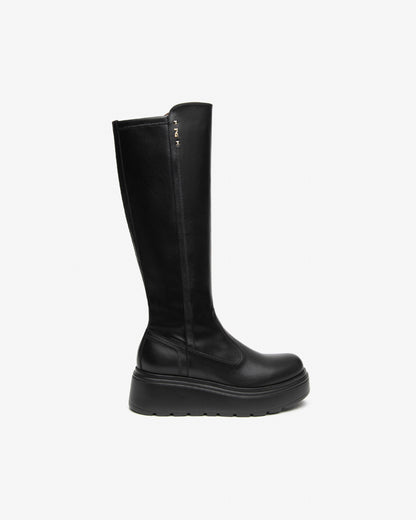 Nero Giardini I618113D Stivali da donna in pelle e tessuto tecnico
