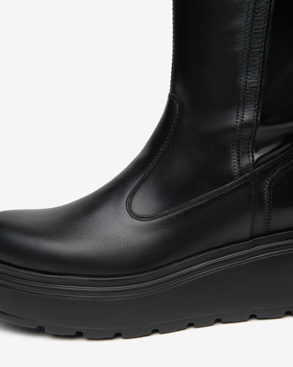 Nero Giardini I618113D Stivali da donna in pelle e tessuto tecnico
