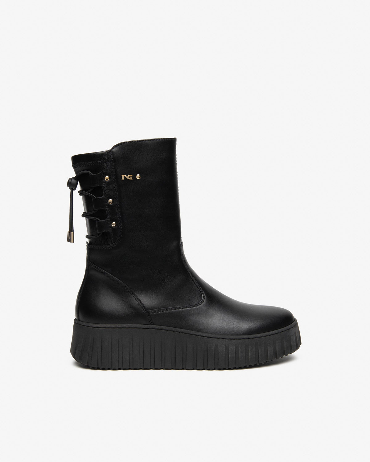 Nero Giardini I618120D Stivaletti da donna in pelle e tessuto tecnico