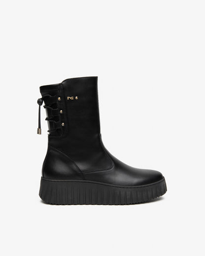 Nero Giardini I618120D Stivaletti da donna in pelle e tessuto tecnico