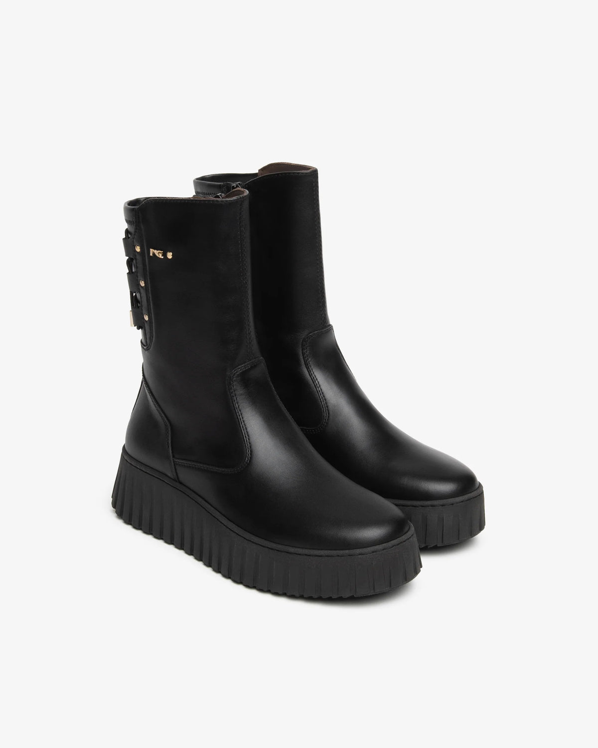 Nero Giardini I618120D Stivaletti da donna in pelle e tessuto tecnico