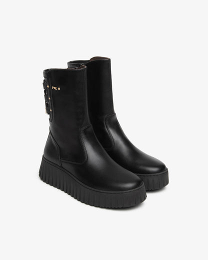 Nero Giardini I618120D Stivaletti da donna in pelle e tessuto tecnico