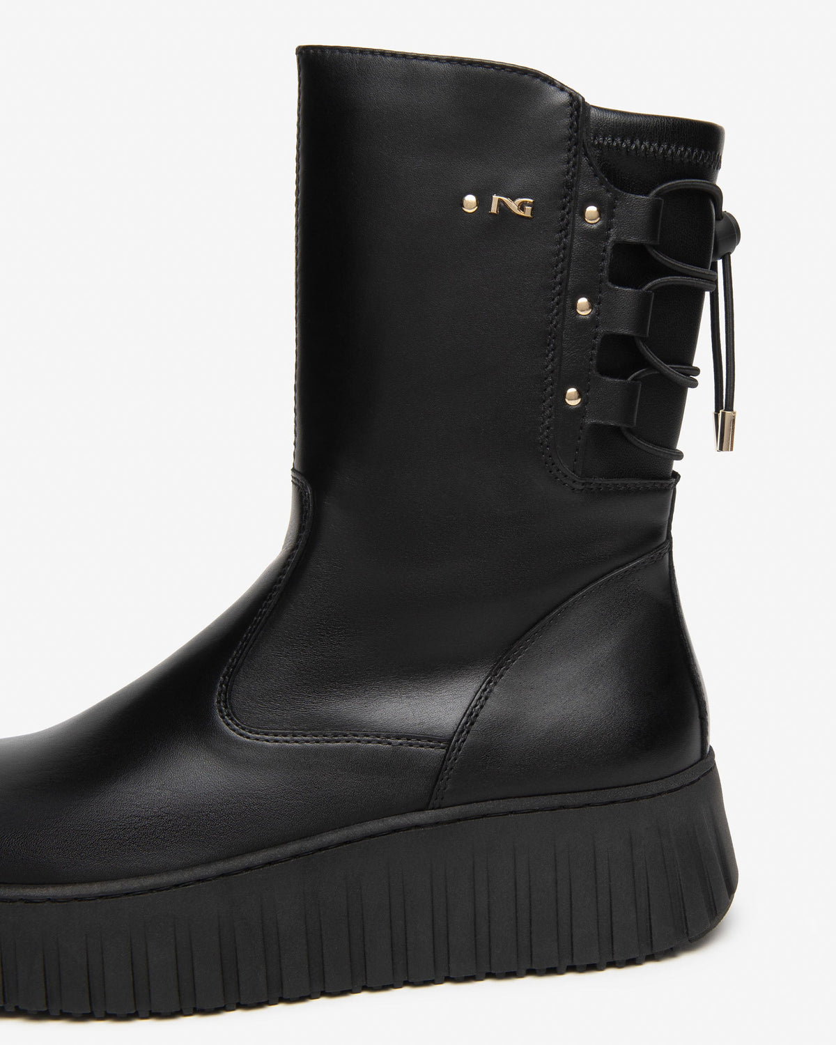 Nero Giardini I618120D Stivaletti da donna in pelle e tessuto tecnico