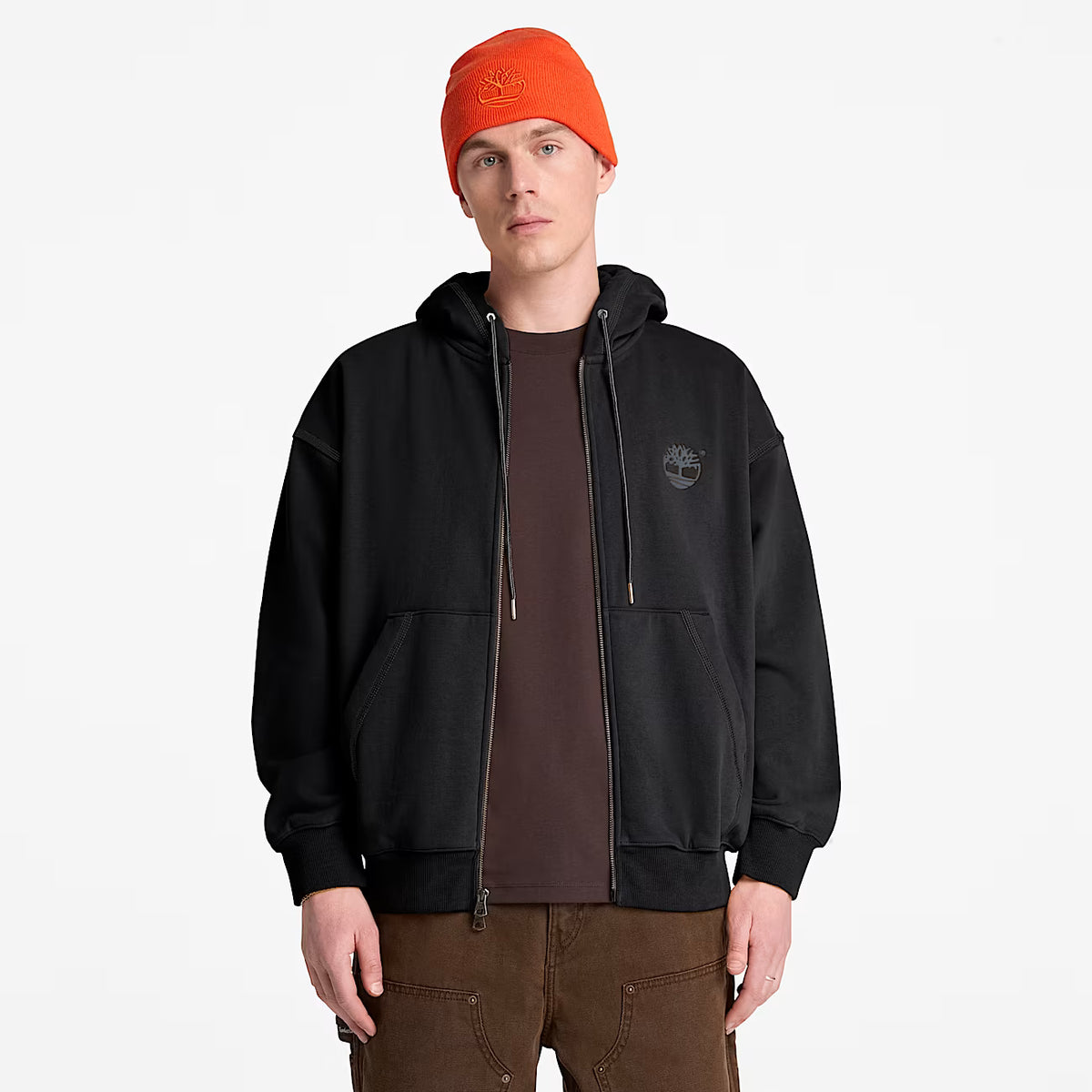 Timberland 0YHB0 Felpa con Cappuccio e Zip Intera Iconic da Uomo