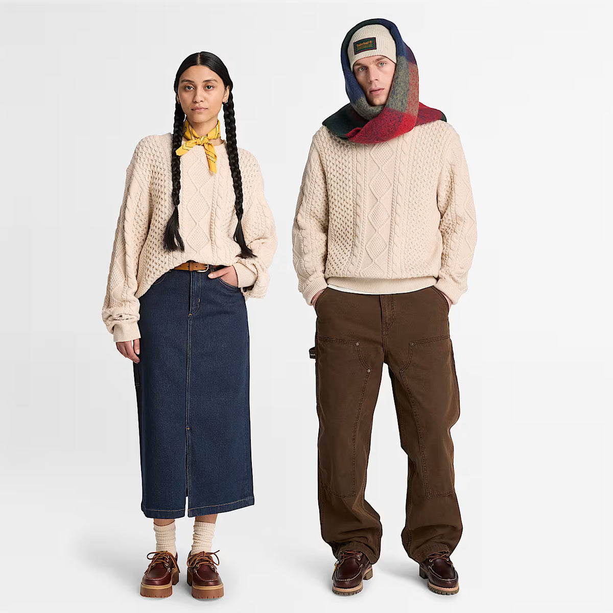 Timberland 0YHD4 Maglione Girocollo in Maglia a Trecce Phillips Brook da Uomo
