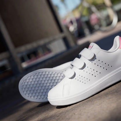 Adidas ID1305 Scarpe Advantage Base 2.0 Kids Cloud White / Bliss Pink / Core Black