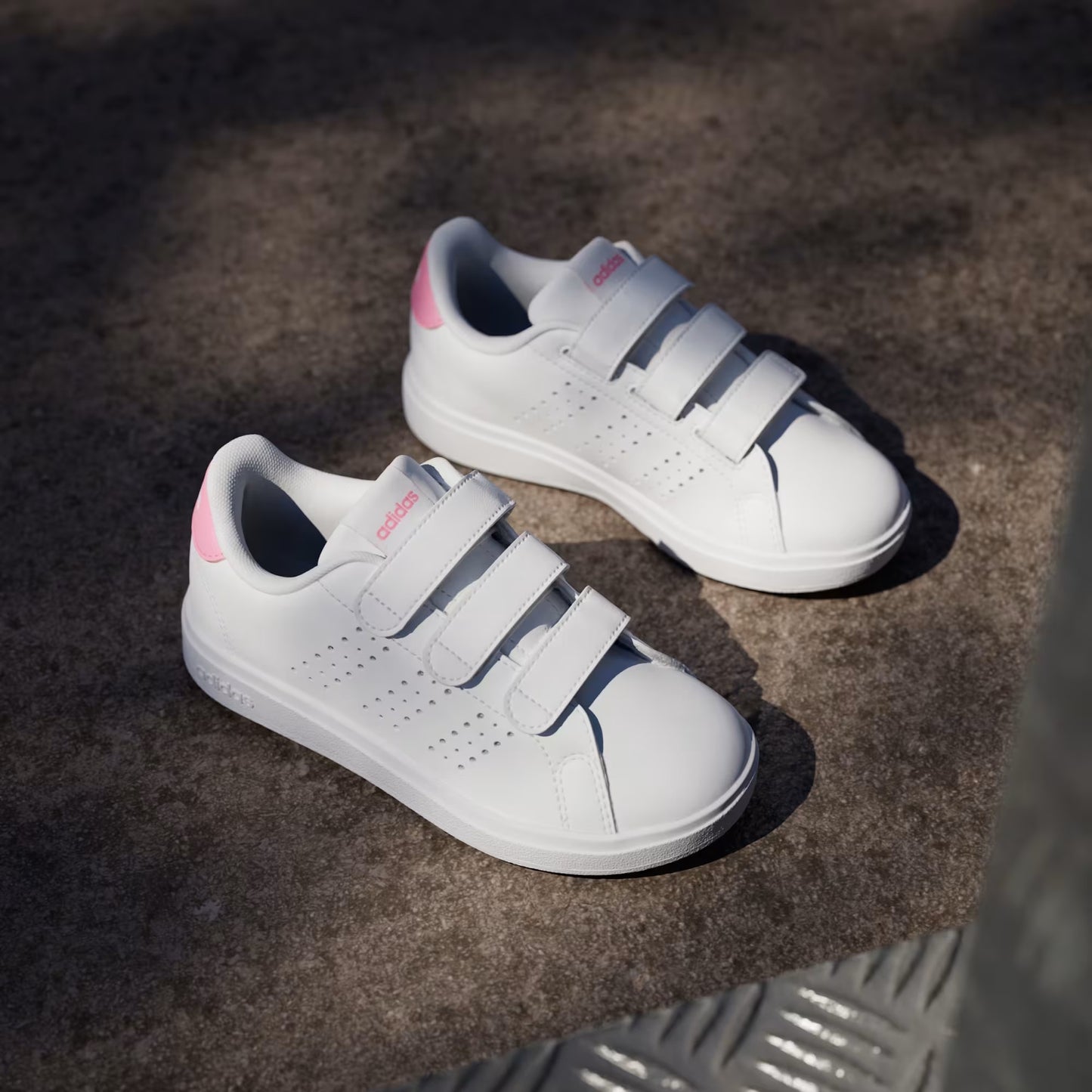 Adidas ID1305 Scarpe Advantage Base 2.0 Kids Cloud White / Bliss Pink / Core Black