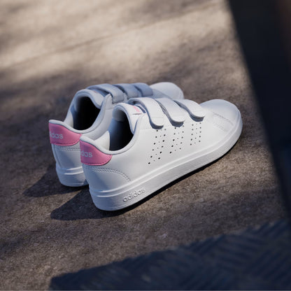 Adidas ID1305 Scarpe Advantage Base 2.0 Kids Cloud White / Bliss Pink / Core Black