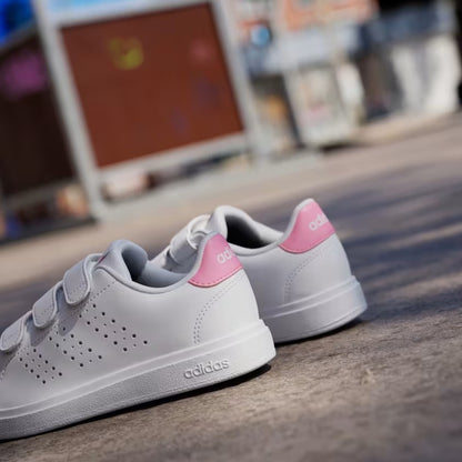 Adidas ID1305 Scarpe Advantage Base 2.0 Kids Cloud White / Bliss Pink / Core Black