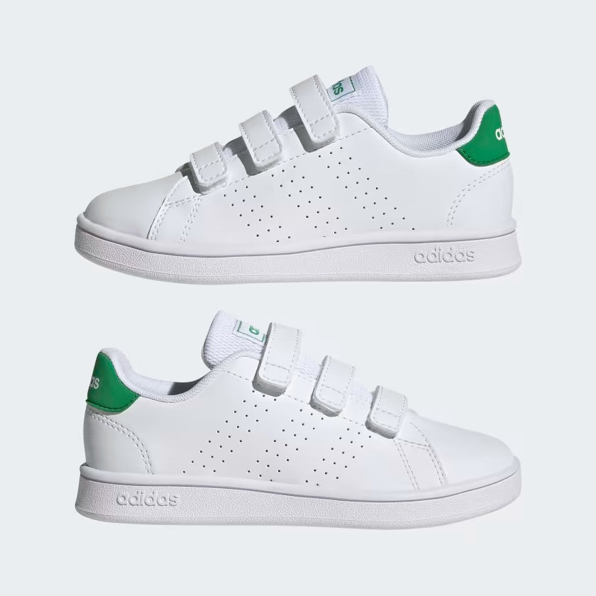 GW6494 Adidas advantage court lifestyle hook-and-loop Cloud White / Green / Core Black